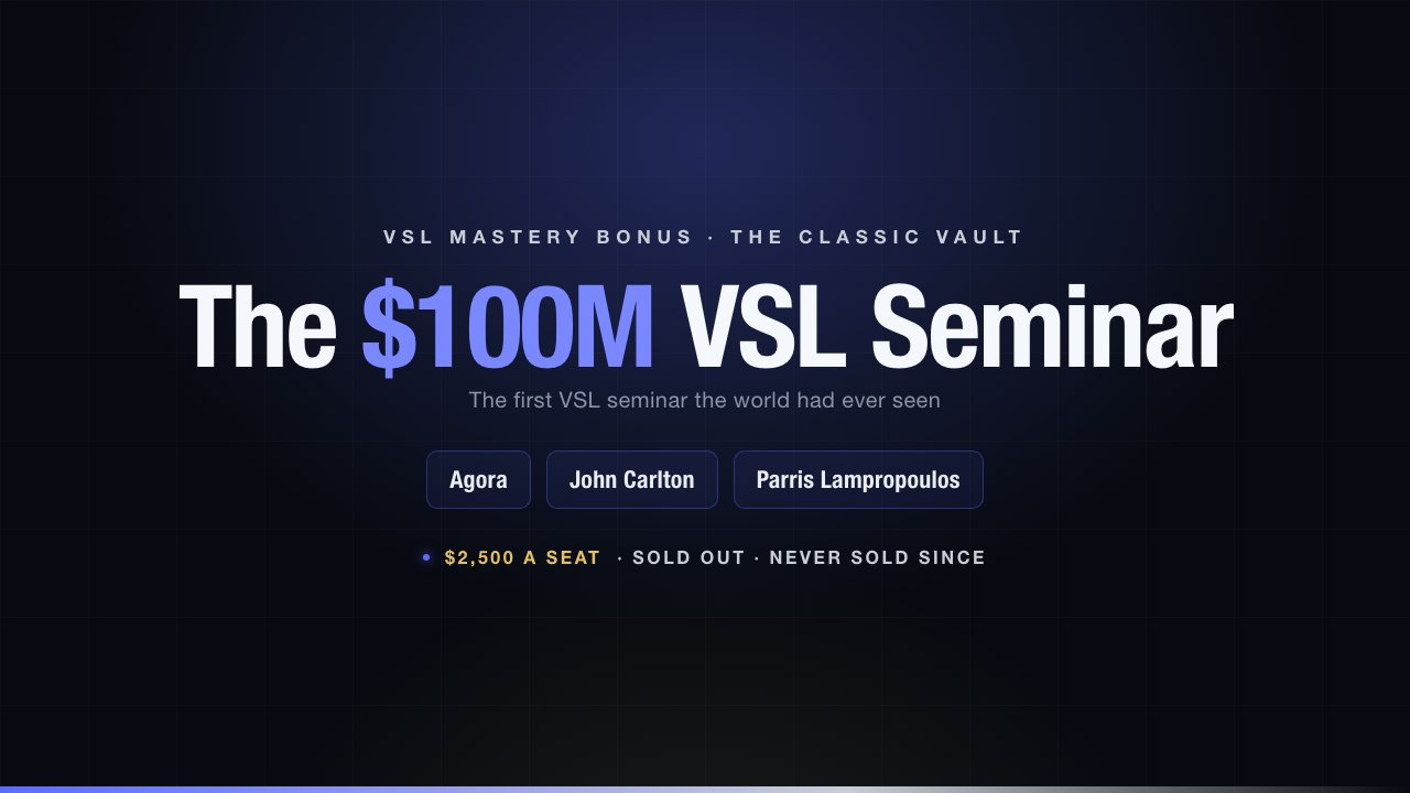 The $100M VSL Seminar