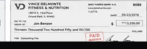 Client payment to Jon Benson