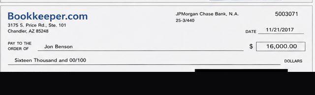 Client payment to Jon Benson