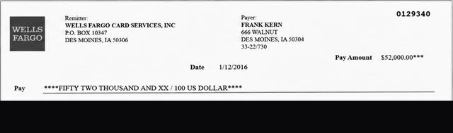 Client payment to Jon Benson
