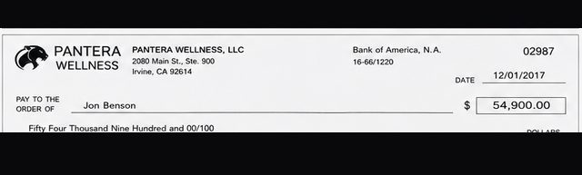 Client payment to Jon Benson