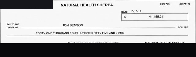 Client payment to Jon Benson